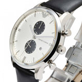 Emporio Armani Gianni White Dial Black Leather Strap Watch For Men - AR0385 Buy Now By Emporio Armani