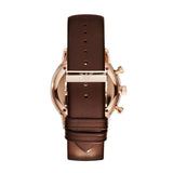 Emporio Armani Classic Chronograph Brown Dial Brown Leather Strap Watch For Men - AR0387 Buy Now By Emporio Armani