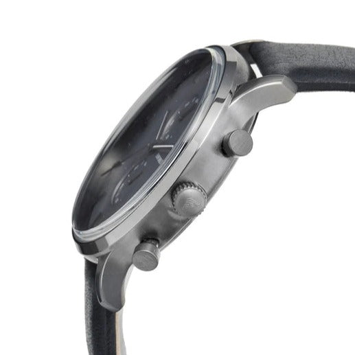 Emporio Armani Classic Grey Dial Grey Leather Strap Watch For Men - AR0388 Buy Now By Emporio Armani