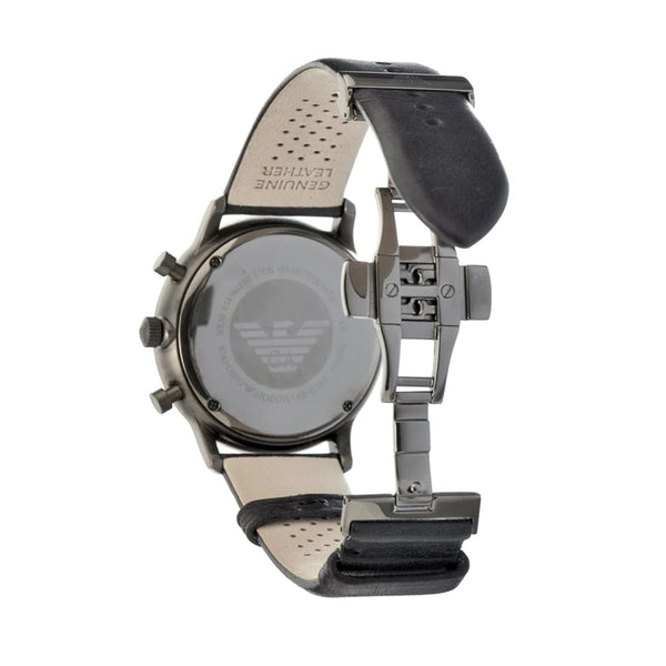 Emporio Armani Classic Grey Dial Grey Leather Strap Watch For Men - AR0388 Buy Now By Emporio Armani