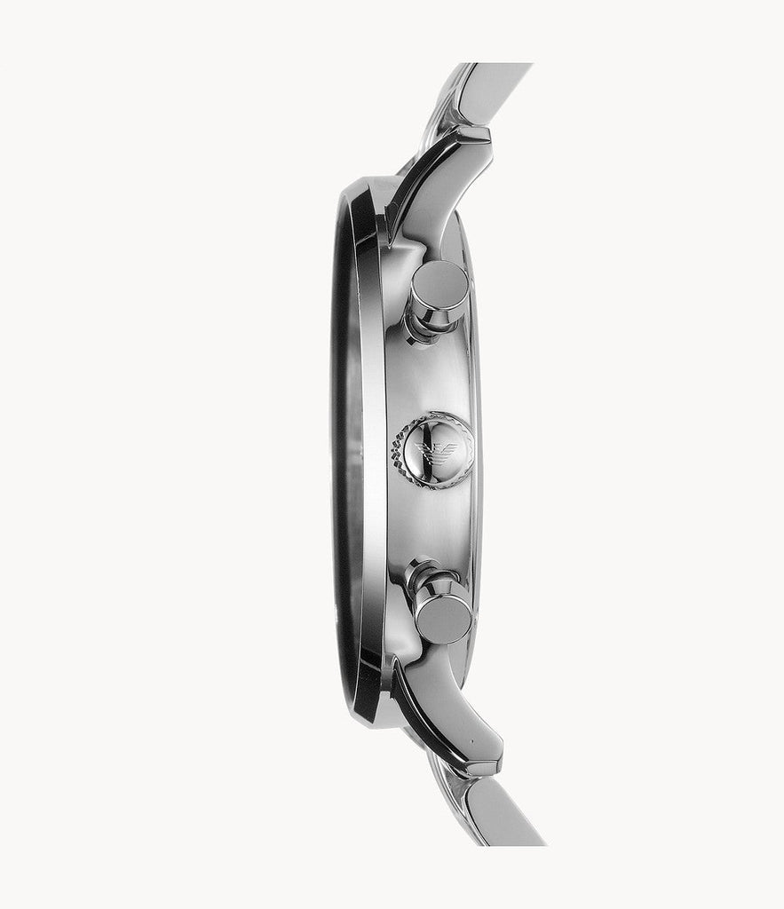 Emporio Armani Chronograph Black Dial Silver Steel Strap Watch For Men - AR0389 Buy Now By Emporio Armani