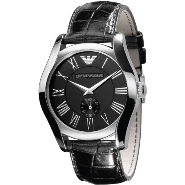 Emporio Armani Valente Black Dial Black Leather Strap Watch For Men - AR0643 Buy Now By Emporio Armani