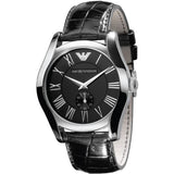 Emporio Armani Valente Black Dial Black Leather Strap Watch For Men - AR0643 Buy Now By Emporio Armani