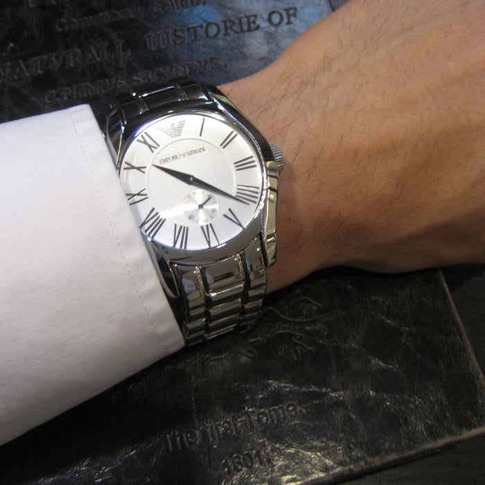 Emporio Armani Classic Quartz Silver Dial Silver Steel Strap Watch For Men - AR0647 Buy Now By Emporio Armani