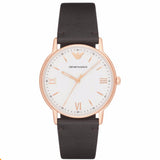 Emporio Armani Dress Quartz White Dial Brown Leather Strap Watch For Men - AR11011 Buy Now By Emporio Armani