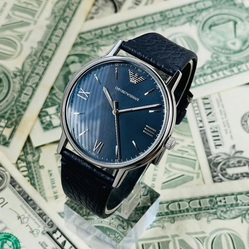 Emporio Armani Kappa Quartz Blue Dial Blue Leather Strap Watch For Women - AR11012 Buy Now By Emporio Armani