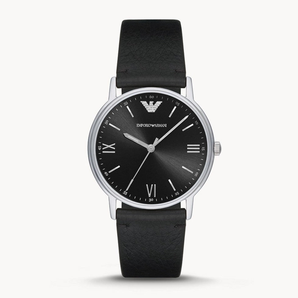 Emporio Armani Kappa Analog Quartz Black Dial Black Leather Strap Watch For Men - AR11013 Buy Now By Emporio Armani
