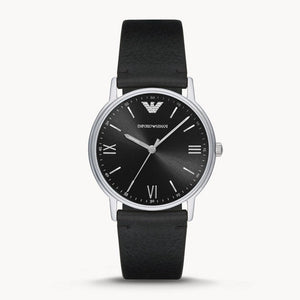 Emporio Armani Kappa Analog Quartz Black Dial Black Leather Strap Watch For Men - AR11013 Buy Now By Emporio Armani