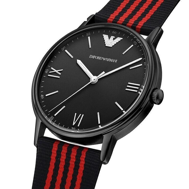 Emporio Armani Kappa Black Dial Two Tone NATO Strap Watch For Men - AR11015 Buy Now By Emporio Armani