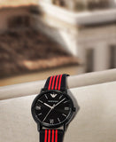 Emporio Armani Kappa Black Dial Two Tone NATO Strap Watch For Men - AR11015 Buy Now By Emporio Armani