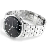 Emporio Armani Chronograph Black Dial Silver Steel Strap Watch For Men - AR11017 Buy Now By Emporio Armani