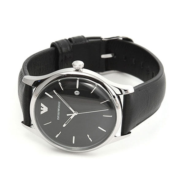 Emporio Armani Lambda Classic Quartz Black Dial Black Leather Strap Watch For Men - AR11020 Buy Now By Emporio Armani