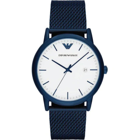 Emporio Armani Luigi Quartz White Dial Blue Mesh Bracelet Watch For Men - AR11025 Buy Now By Emporio Armani
