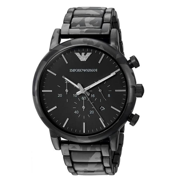 Emporio Armani Luigi Chronograph Black Dial Black Steep Strap Watch For Men - AR11045 Buy Now By Emporio Armani