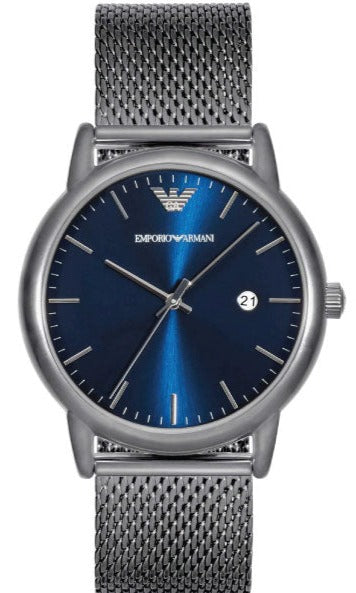 Emporio Armani Luigi Quartz Blue Dial Grey Mesh Bracelet Watch For Men - AR11053 Buy Now By Emporio Armani