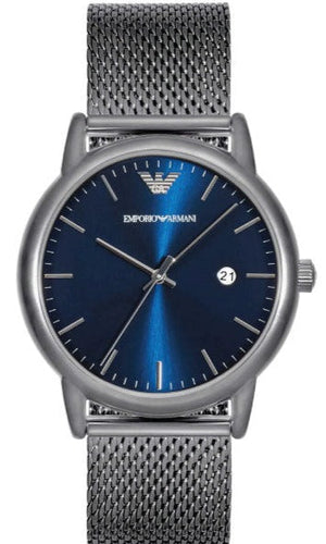 Emporio Armani Luigi Quartz Blue Dial Grey Mesh Bracelet Watch For Men - AR11053 Buy Now By Emporio Armani