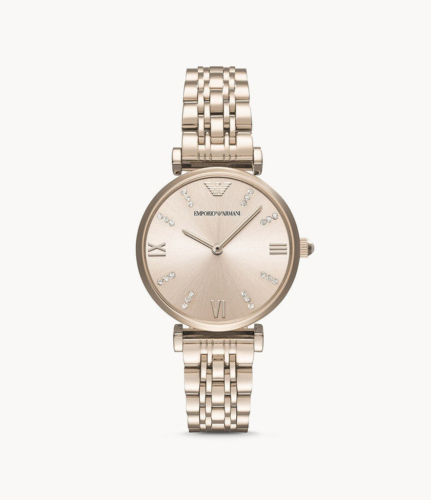 Emporio Armani T-Bar Gianni Rose Gold Dial Rose Gold Steel Strap Watch For Women - AR11059 Buy Now By Emporio Armani