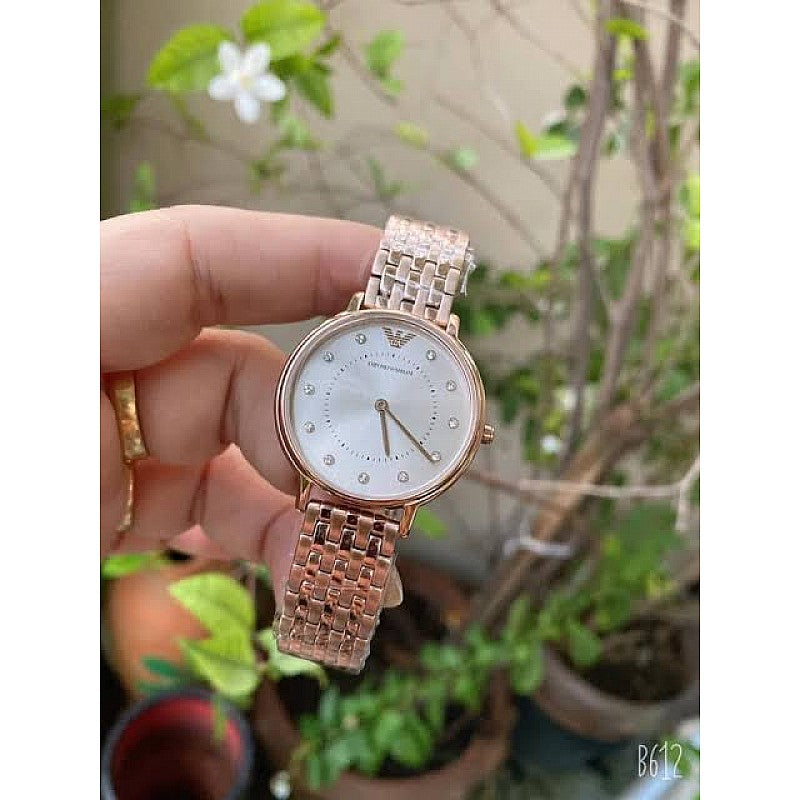 Emporio Armani Dress Quartz Rose Gold Dial Rose Gold Steel Strap Watch For Women - AR11062 Buy Now By Emporio Armani
