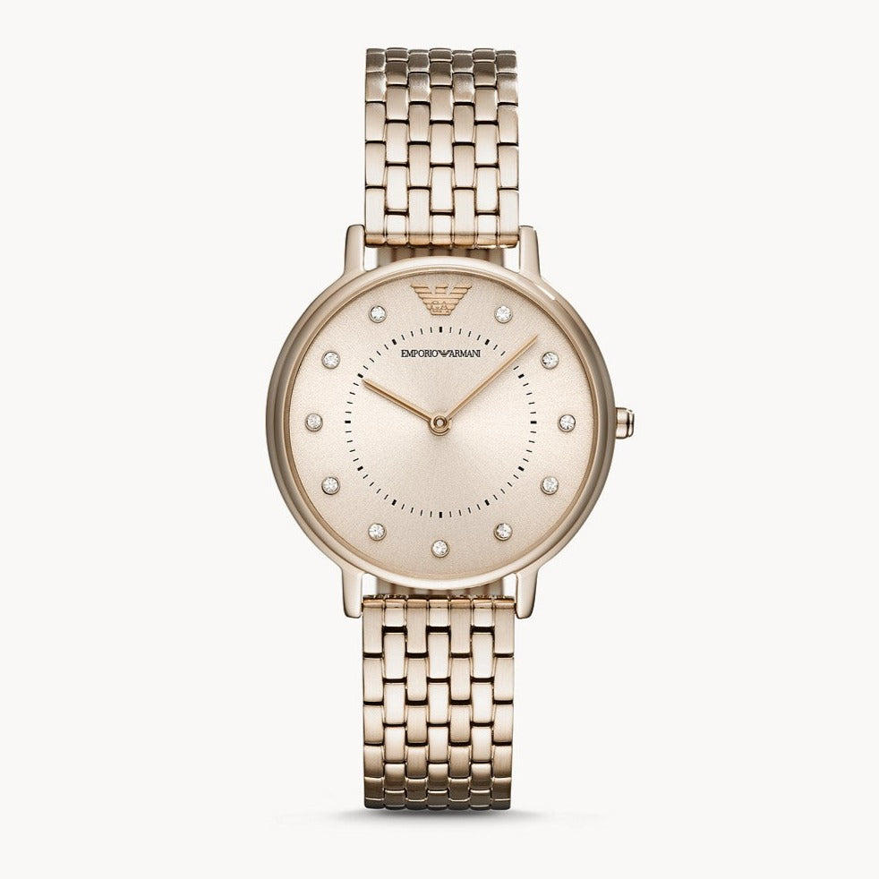 Emporio Armani Dress Quartz Rose Gold Dial Rose Gold Steel Strap Watch For Women - AR11062 Buy Now By Emporio Armani