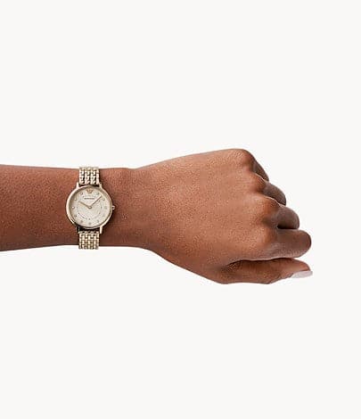 Emporio Armani Dress Analog Mother of Pearl Dial Gold Steel Strap Watch For Women - AR11007 Buy Now By Emporio Armani