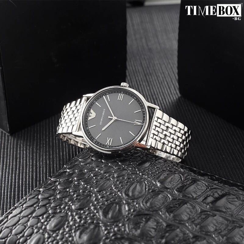 Emporio Armani Kappa Quartz Grey Dial Silver Mesh Bracelet Watch For Men - AR11068 Buy Now By Emporio Armani