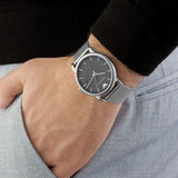 Emporio Armani Luigi Analog Black Dial Silver Mesh Bracelet Watch For Men - AR11272 Buy Now By Emporio Armani