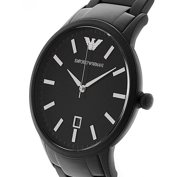 Emporio Armani Renato Quartz Black Dial Black Steel Strap Watch For Men - AR11079 Buy Now By Emporio Armani