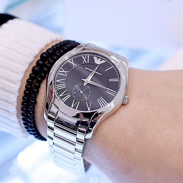 Emporio Armani Valente Quartz Black Dial Silver Steel Strap Watch For Men - AR11086 Buy Now By Emporio Armani
