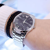 Emporio Armani Valente Quartz Black Dial Silver Steel Strap Watch For Men - AR11086 Buy Now By Emporio Armani