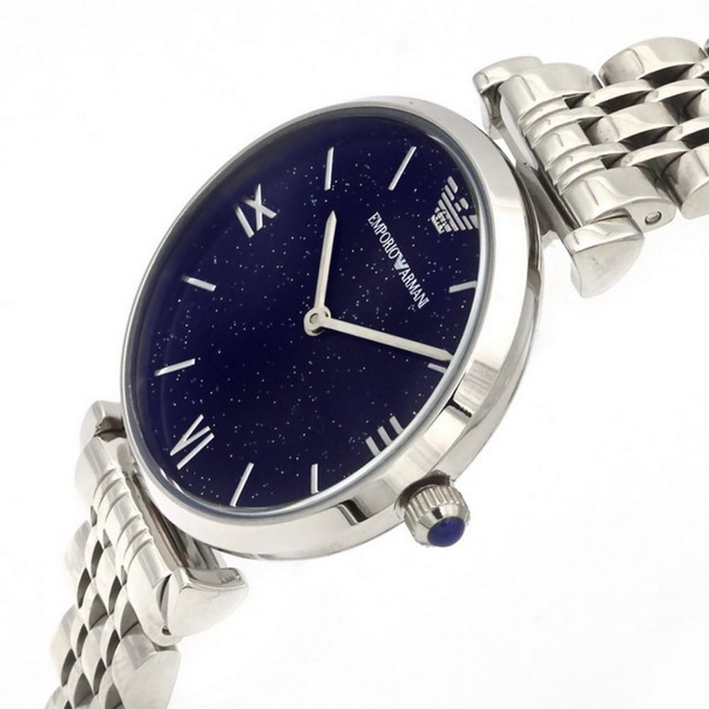 Emporio Armani Gianni T Bar Dark Blue Dial Silver Stainless Steel Watch For Women - AR11091 Buy Now By Emporio Armani