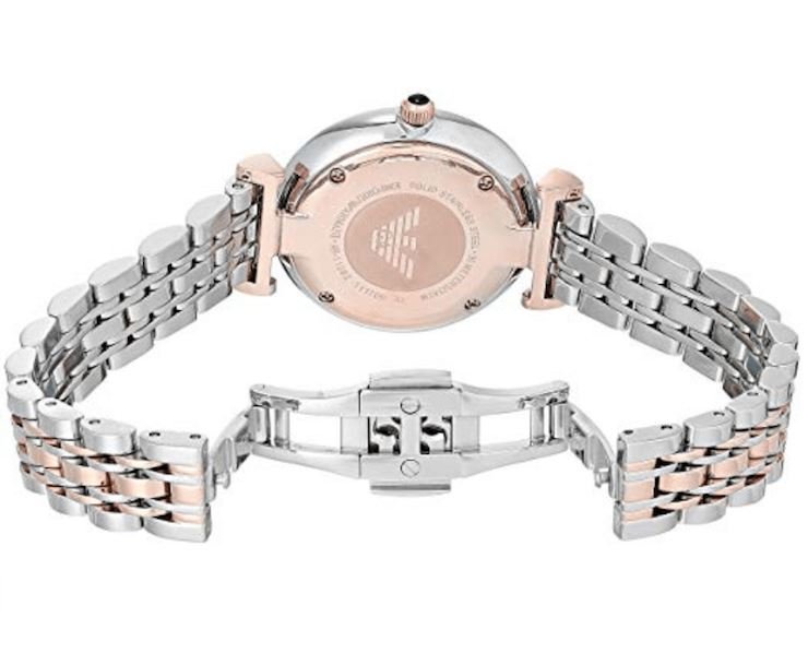 Emporio Armani Gianni T Bar Crystal Blue Dial Two Tone Steel Strap Watch For Women - AR11092 Buy Now By Emporio Armani