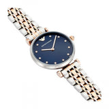 Emporio Armani Gianni T Bar Crystal Blue Dial Two Tone Steel Strap Watch For Women - AR11092 Buy Now By Emporio Armani