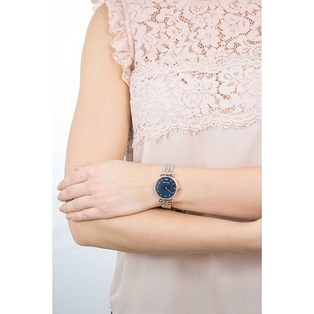 Emporio Armani Gianni T Bar Crystal Blue Dial Two Tone Steel Strap Watch For Women - AR11092 Buy Now By Emporio Armani