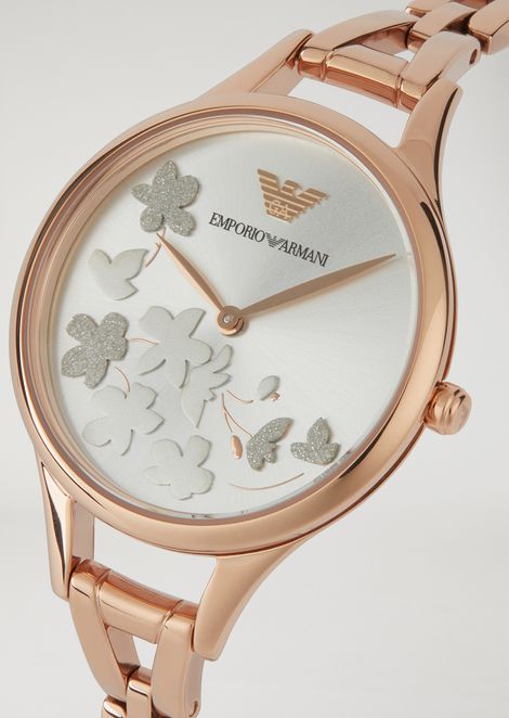 Emporio Armani Aurora Quartz Silver Dial Gold Steel Strap Watch For Women - AR11108 Buy Now By Emporio Armani