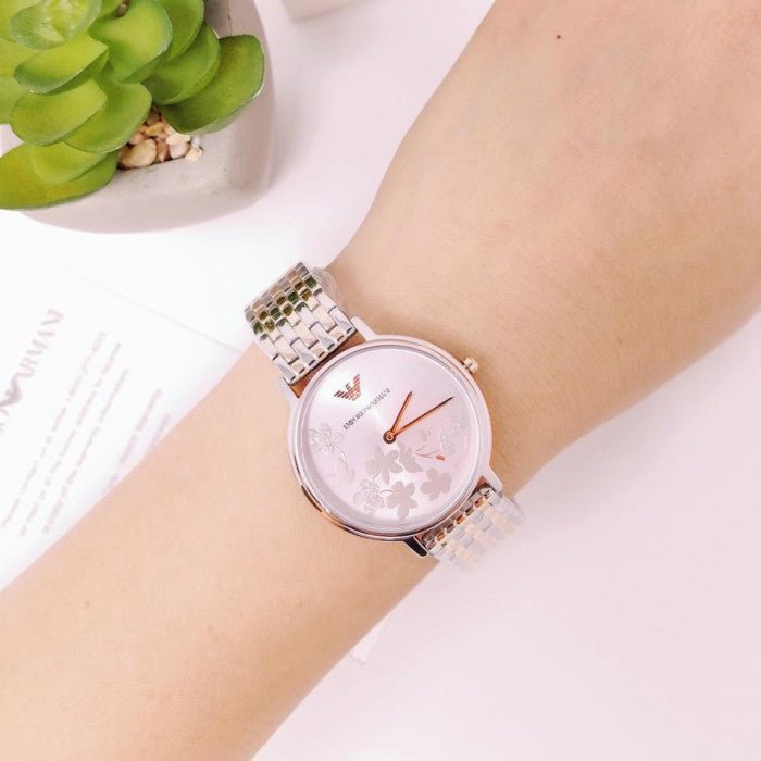 Emporio Armani Silver Sunray Dial Two Tone Steel Strap Watch For Women - AR11113 Buy Now By Emporio Armani