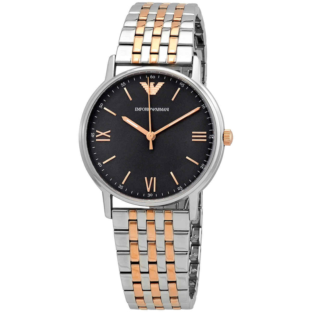 Emporio Armani Kappa Quartz Black Dial Two Tone Mesh Bracelet Watch For Men - AR11228 Buy Now By Emporio Armani