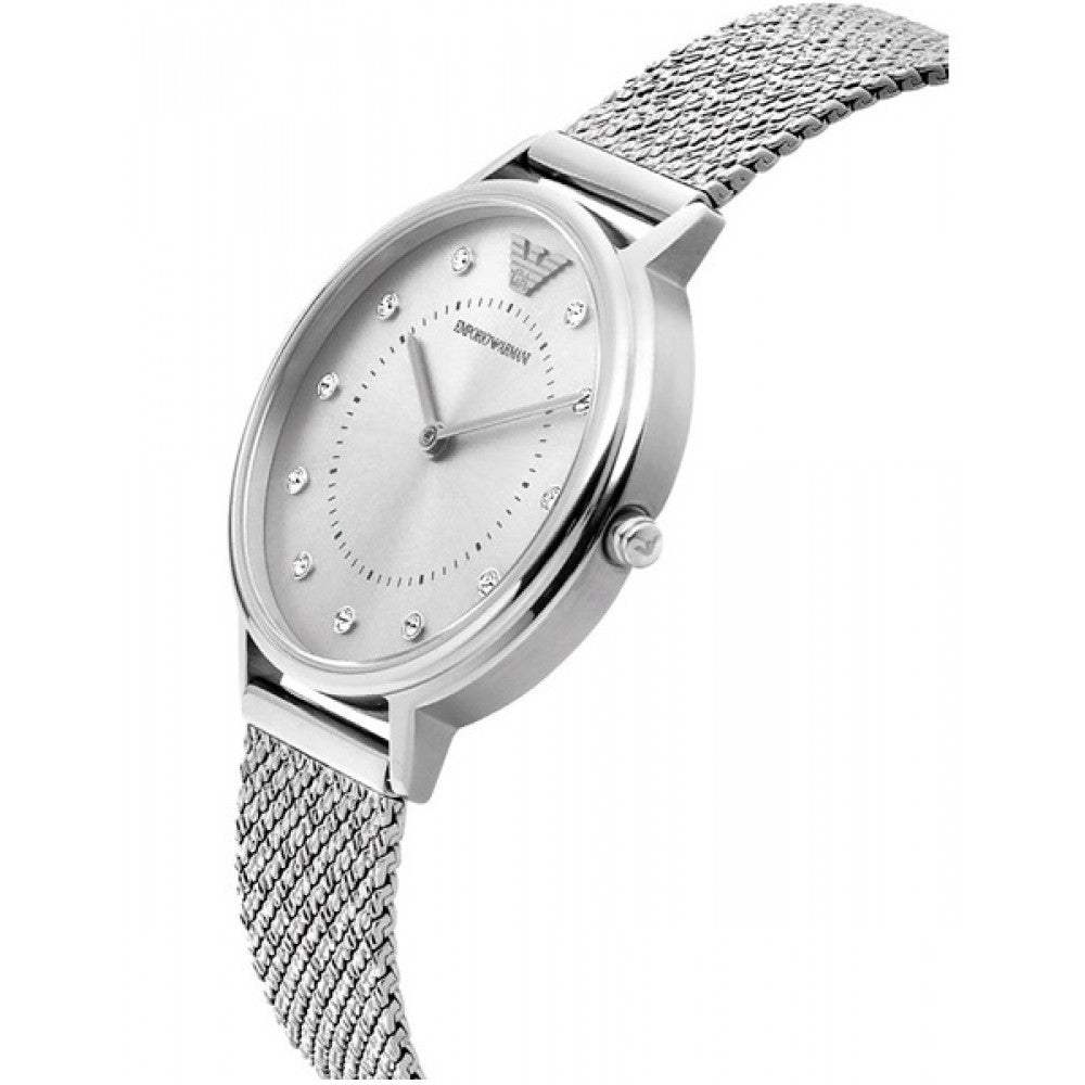 Emporio Armani Kappa Silver Dial Silver Mesh Bracelet Watch For Women - AR11128 Buy Now By Emporio Armani