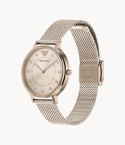 Emporio Armani Kappa Pink Dial Pink Mesh Bracelet Watch For Women - AR11129 Buy Now By Emporio Armani