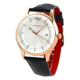 Emporio Armani Classic Silver Dial Blue Leather Strap Watch For Men - AR11131 Buy Now By Emporio Armani