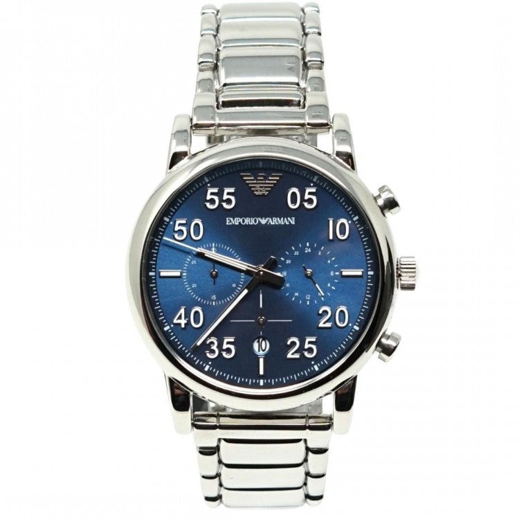 Emporio Armani Luigi Chronograph Blue Dial Silver Steel Strap Watch For Men - AR11132 Buy Now By Emporio Armani