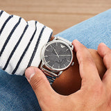 Emporio Armani Classic Quartz Grey Dial Silver Steel Strap Watch For Men - AR11134 Buy Now By Emporio Armani