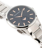 Emporio Armani Renato Blue Dial Silver Steel Strap Watch For Men - AR11137 Buy Now By Emporio Armani