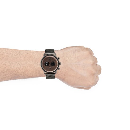 Emporio Armani Aviator Brown Dial Grey Mesh Bracelet Watch For Men - AR11141 Buy Now By Emporio Armani