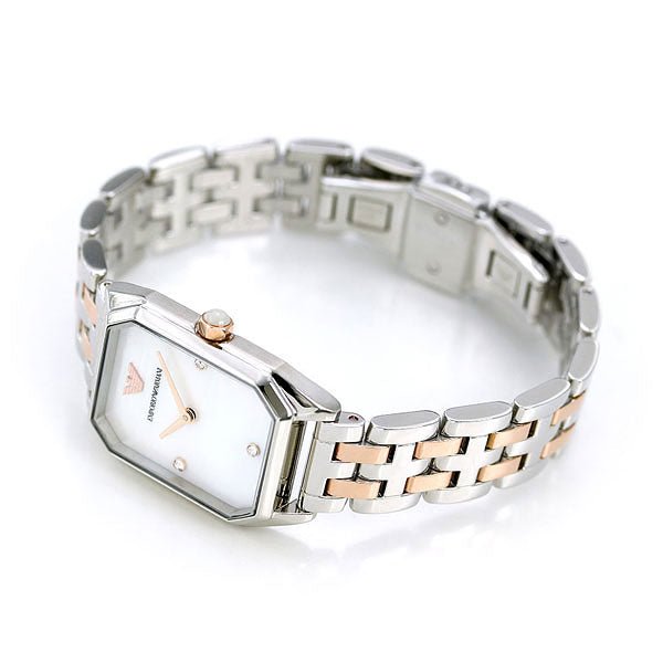 Emporio Armani Gianni T Bar Mother of Pearl Dial Two Tone Steel Strap Watch For Women - AR11146 Buy Now By Emporio Armani
