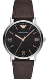 Emporio Armani Kappa Quartz Black Dial Brown Leather Strap Watch For Men - AR11153 Buy Now By Emporio Armani