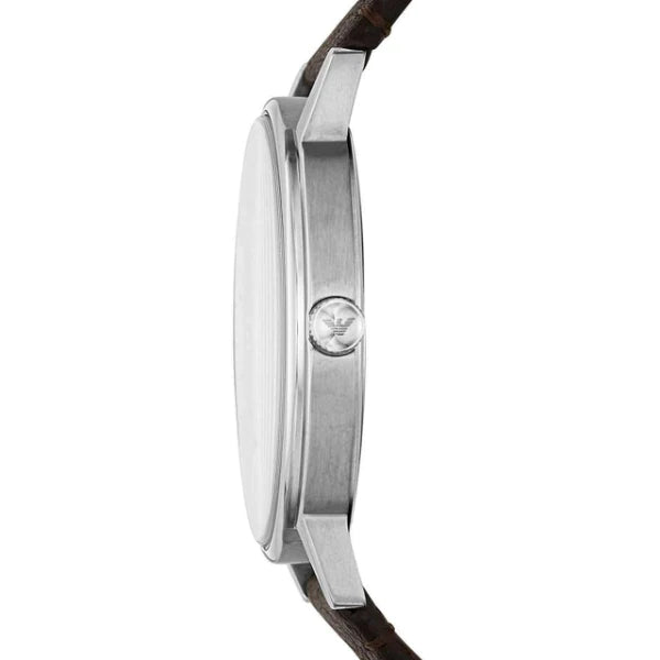 Emporio Armani Kappa Quartz Black Dial Brown Leather Strap Watch For Men - AR11153 Buy Now By Emporio Armani