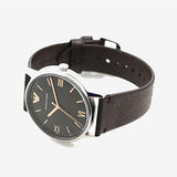 Emporio Armani Kappa Quartz Black Dial Brown Leather Strap Watch For Men - AR11153 Buy Now By Emporio Armani