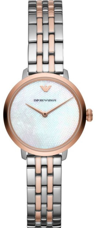 Emporio Armani Modern Slim Analog Mother of Pearl Dial Two Tone Steel Strap Watch For Women - AR11157 Buy Now By Emporio Armani