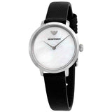 Emporio Armani Modern White Dial Black Leather Strap Watch For Women - AR11159 Buy Now By Emporio Armani