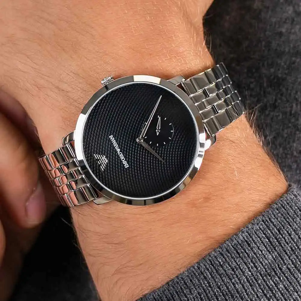 Emporio Armani Classic Quartz Black Dial Silver Steel Strap Watch For Men - AR11161 Buy Now By Emporio Armani